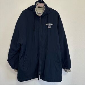 Navy Champion Coat Size Large Embroidered Bedford Bulldogs